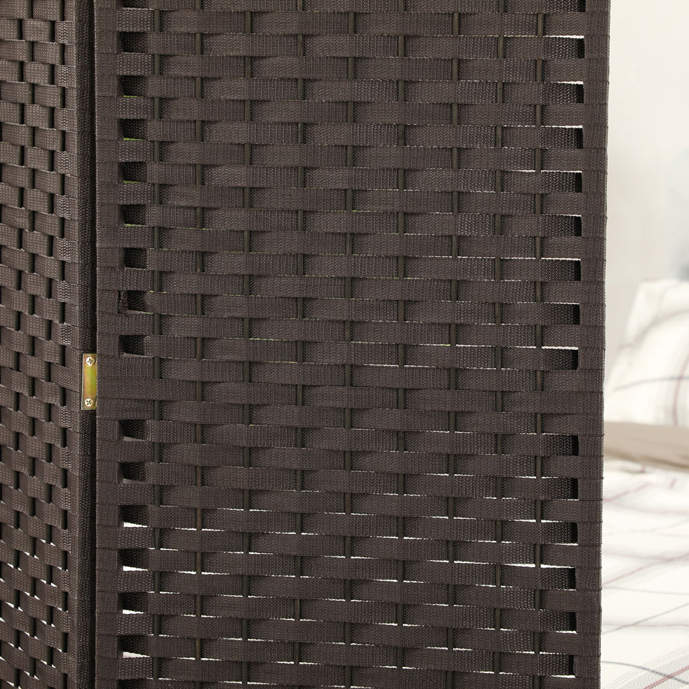 HOMCOM 4 Panel Brown Folding Room Divider 160 x 170cm Image 8
