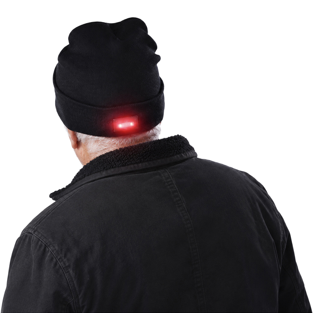 Avilo Head and Back Detachable Hands-Free LED Soft Knitted Beanie Image 6