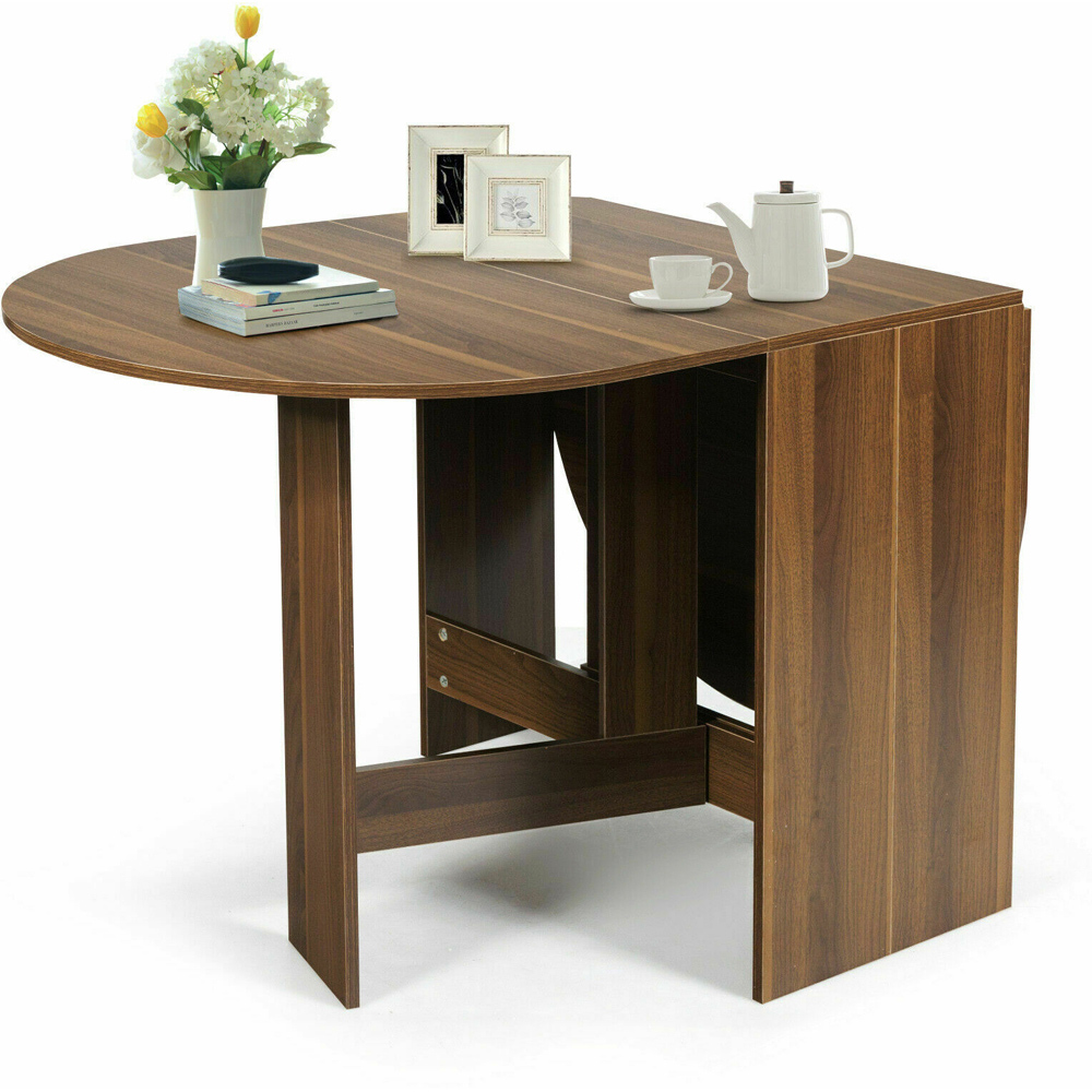 Costway Wooden Foldable Drop Leaf Table Image 4