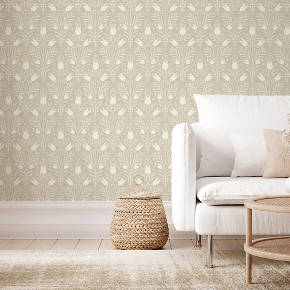 Esselle Home Heritage Tulip Taupe Wallpaper Image 3