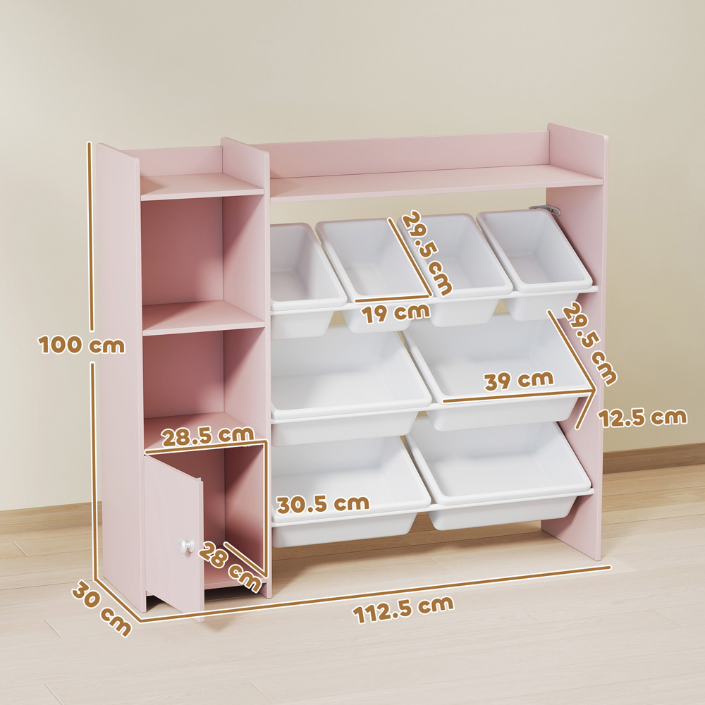 AIYAPLAY 8 Bins Pink Toy Storage Unit Image 9