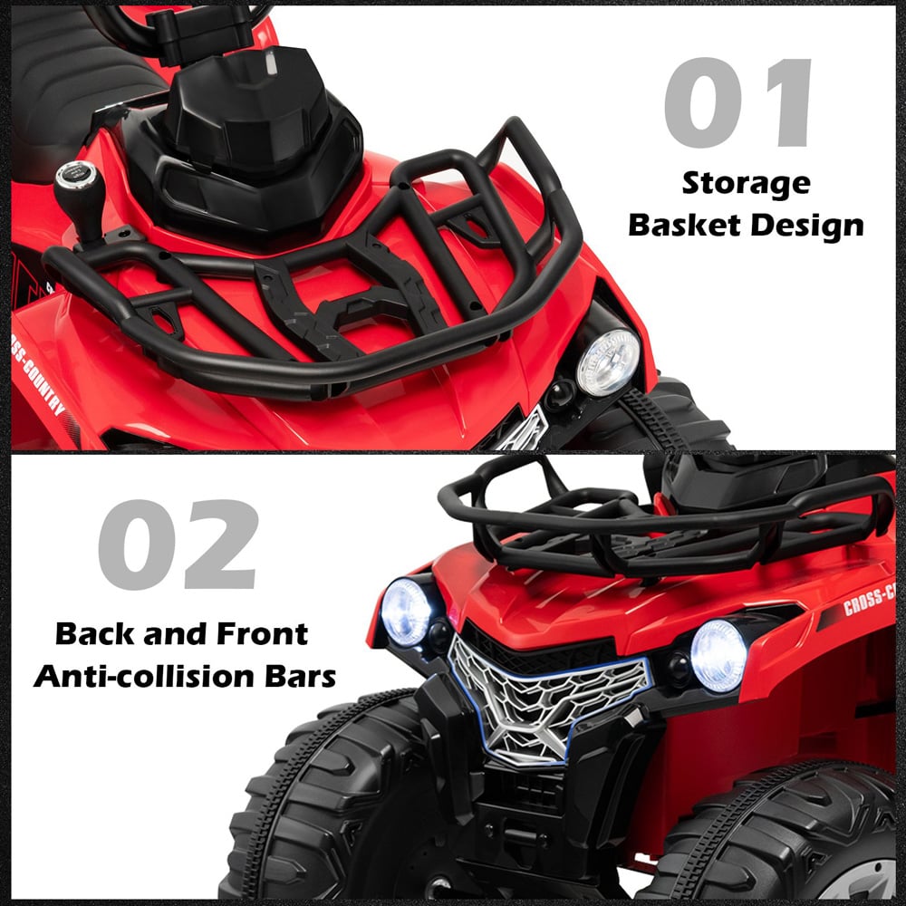 Costway Red Electric Powered Kids Ride On ATV 12V Image 5
