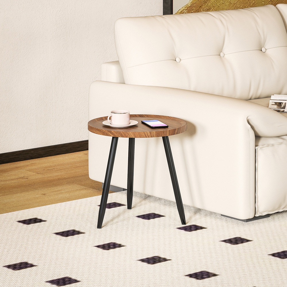 HOMCOM Chestnut Wood Effect Side Table Image 6