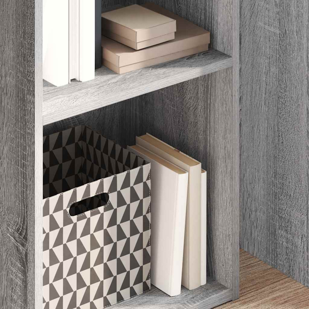 vidaXL 4 Shelf Grey Sonoma Bookcase Image 3
