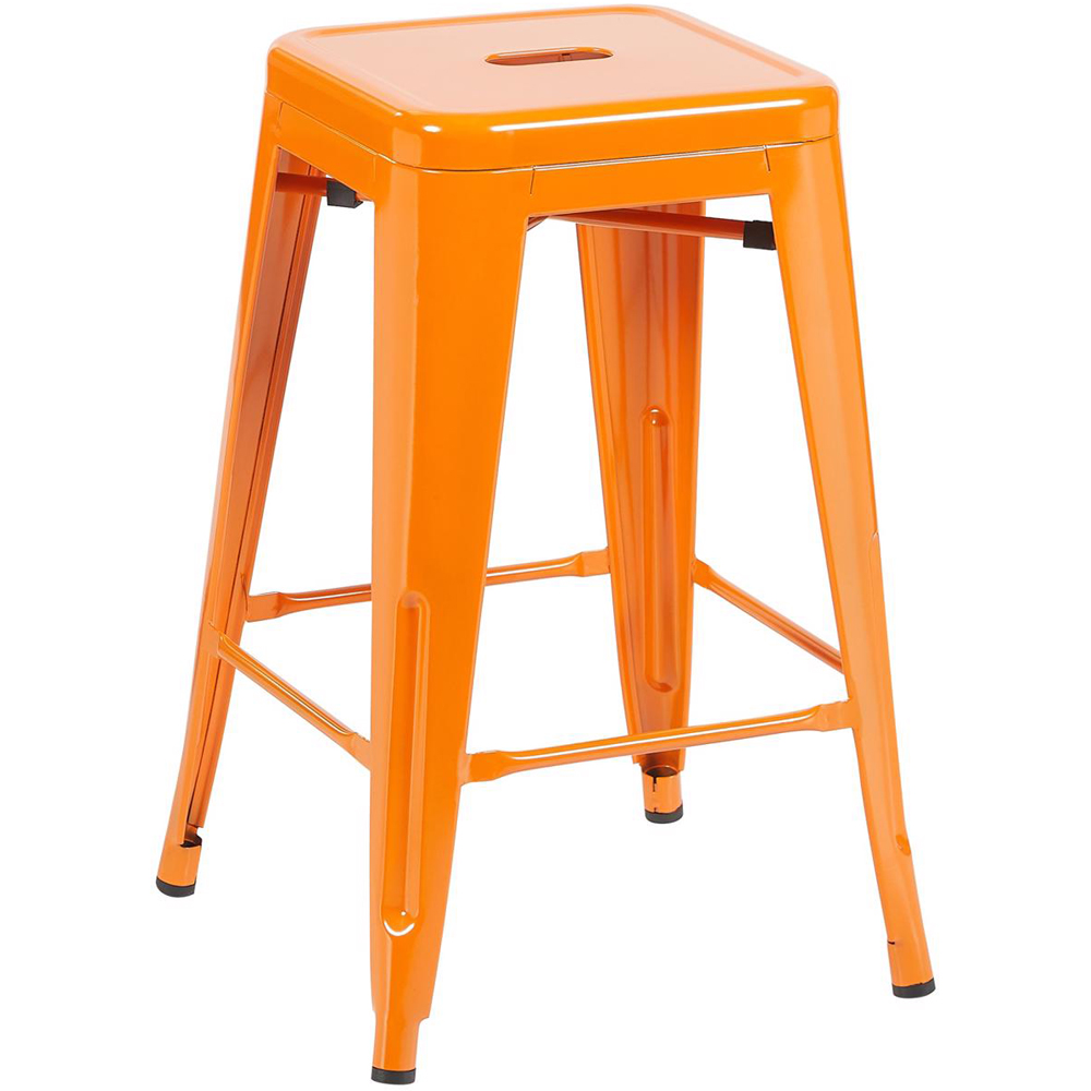 FWStyle Orange Gloss Metal Bar Stool 4 Pack Image 2
