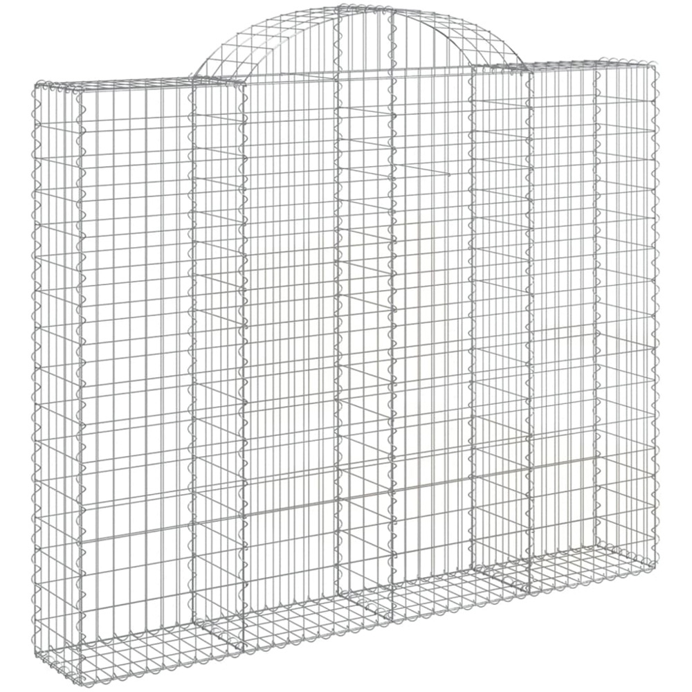 vidaXL Silver Galvanised Iron Arched Gabion Basket 160/180 x 30 x 200cm 2 Pack Image 1