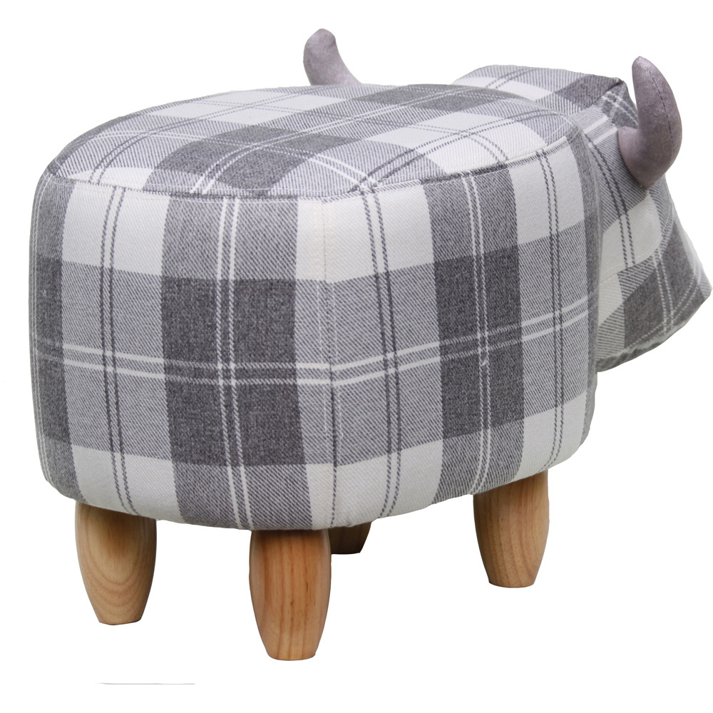 Gardeco Maisie The Grey Tartan Cow Footstool Image 5