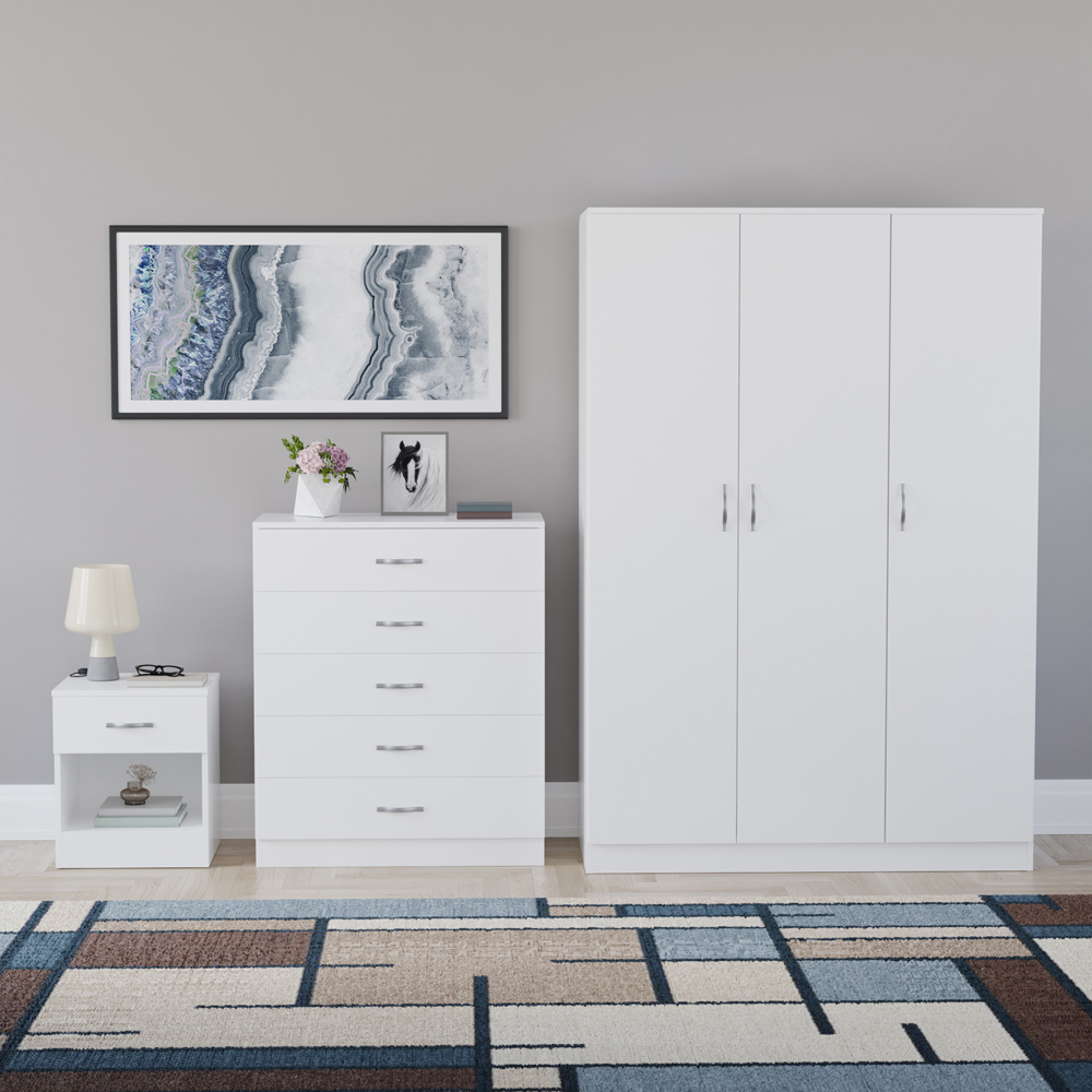VIDA DESIGNS Riano White 3 Piece Bedroom Furniture Set Image 2