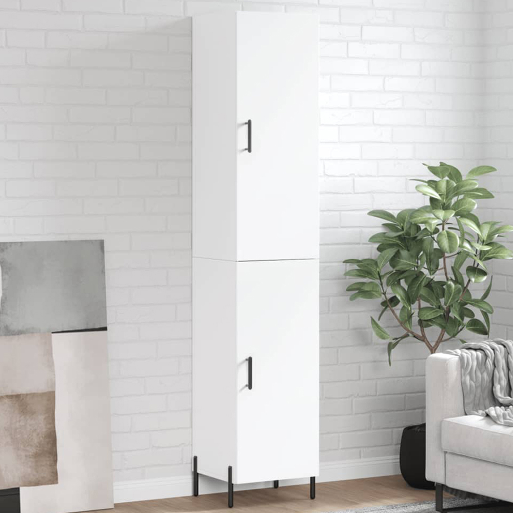 vidaXL 2 Door White Highboard Image 1