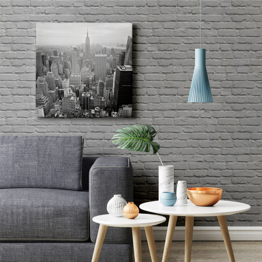 Muriva Painted Brick Grey Wallpaper Image 2