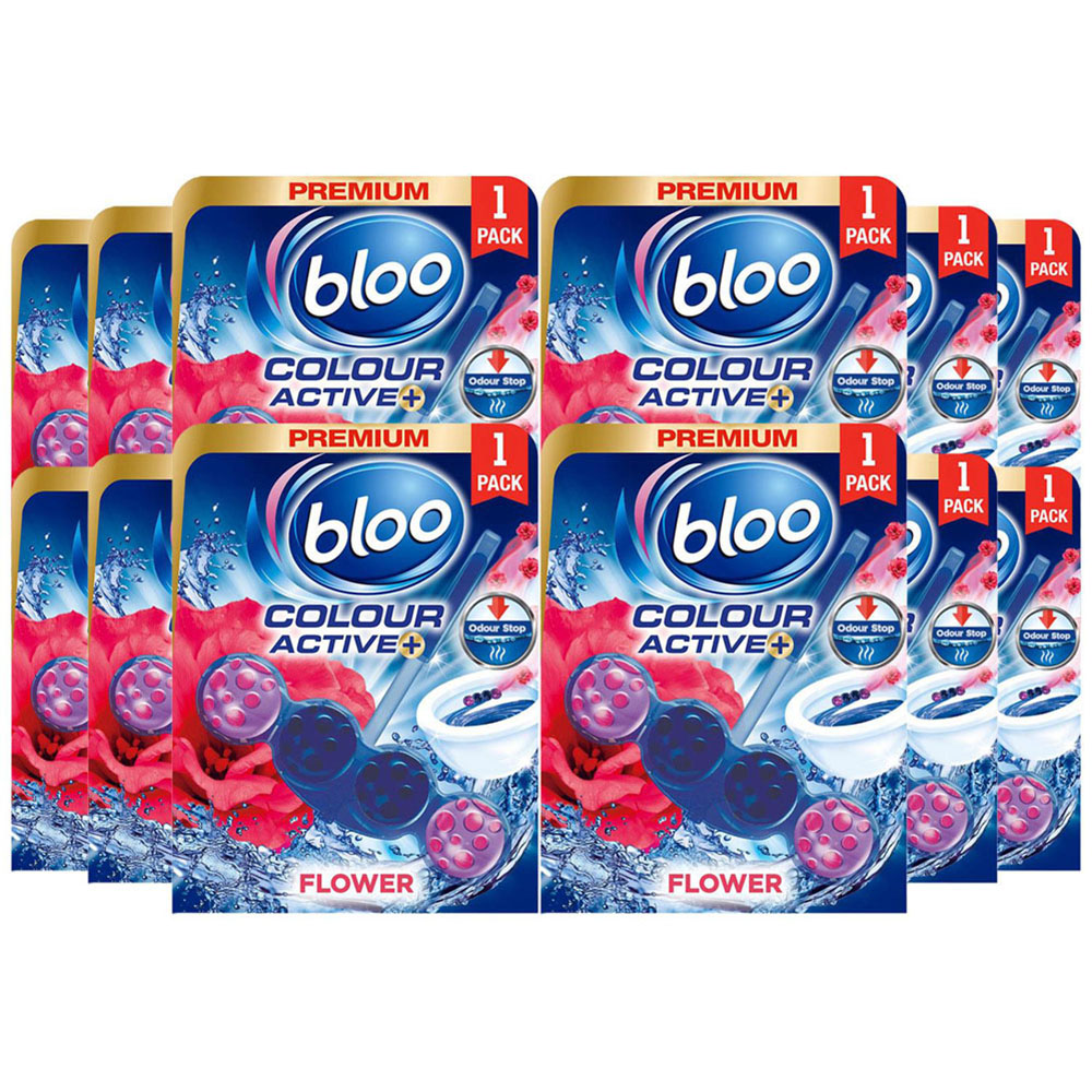 Bloo Colour Active Fresh Flower Toilet Rim Block 50g 12 Pack Image 1