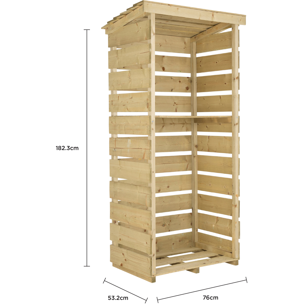 Charles Bentley 53.2 x 76 x 182.3cm Single Wooden Log Store Image 8