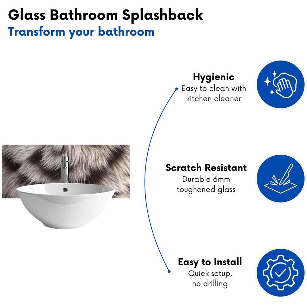 Warren Reed Designer Mink Fur Print Bathroom Splashback 25 x 60cm Image 4