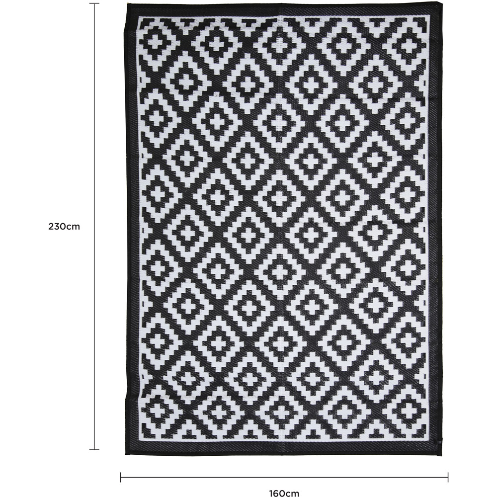 Charles Bentley Diamond Pattern Lightweight Waterproof Indoor/Patio Large Rug Image 5