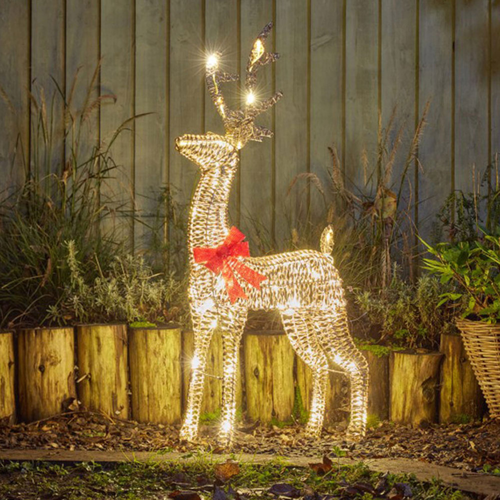 Marco Paul 80cm Gold Glitter LED Pre Lit Reindeer Outdoor Christmas Decoration Image 3
