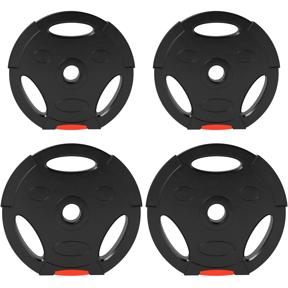 SPORTNOW Black Weight Plates Set 4 Pack Image 1