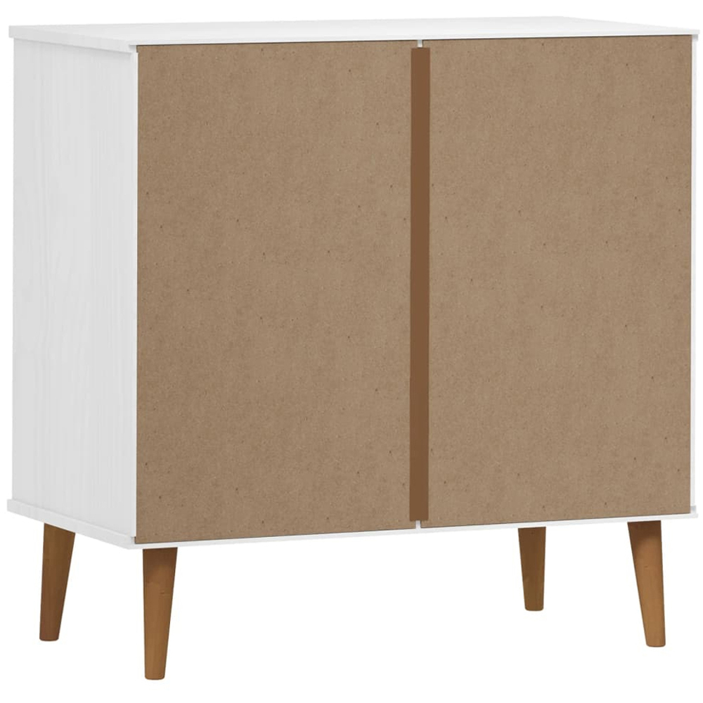 vidaXL 3 Drawer White Solid Pine Wood Drawer Cabinet Image 7
