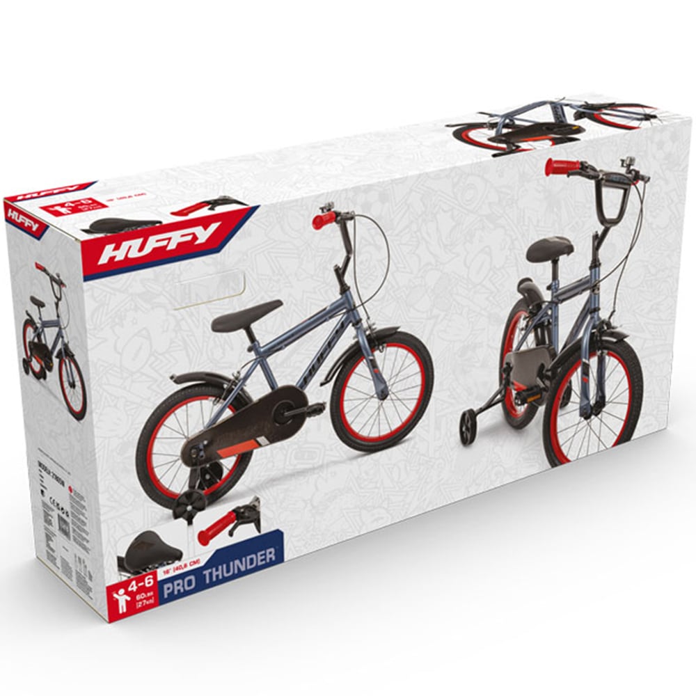 Huffy Pro Thunder 21805W Charcoal Grey Single Speed 16 inch Kids Bike Image 5