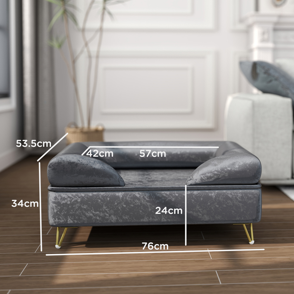 PawHut Grey Pet Couch Image 8