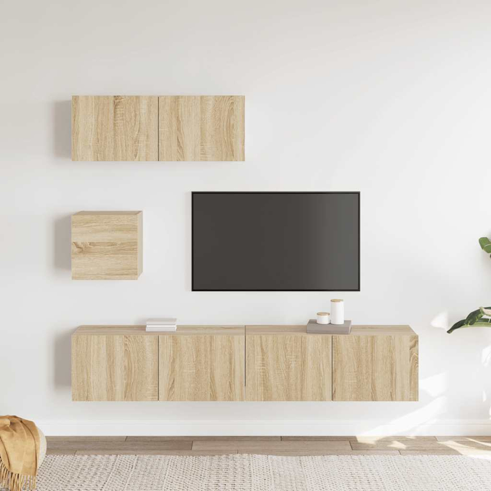 vidaXL 7 Door Sonoma Oak TV Cabinet Image 3