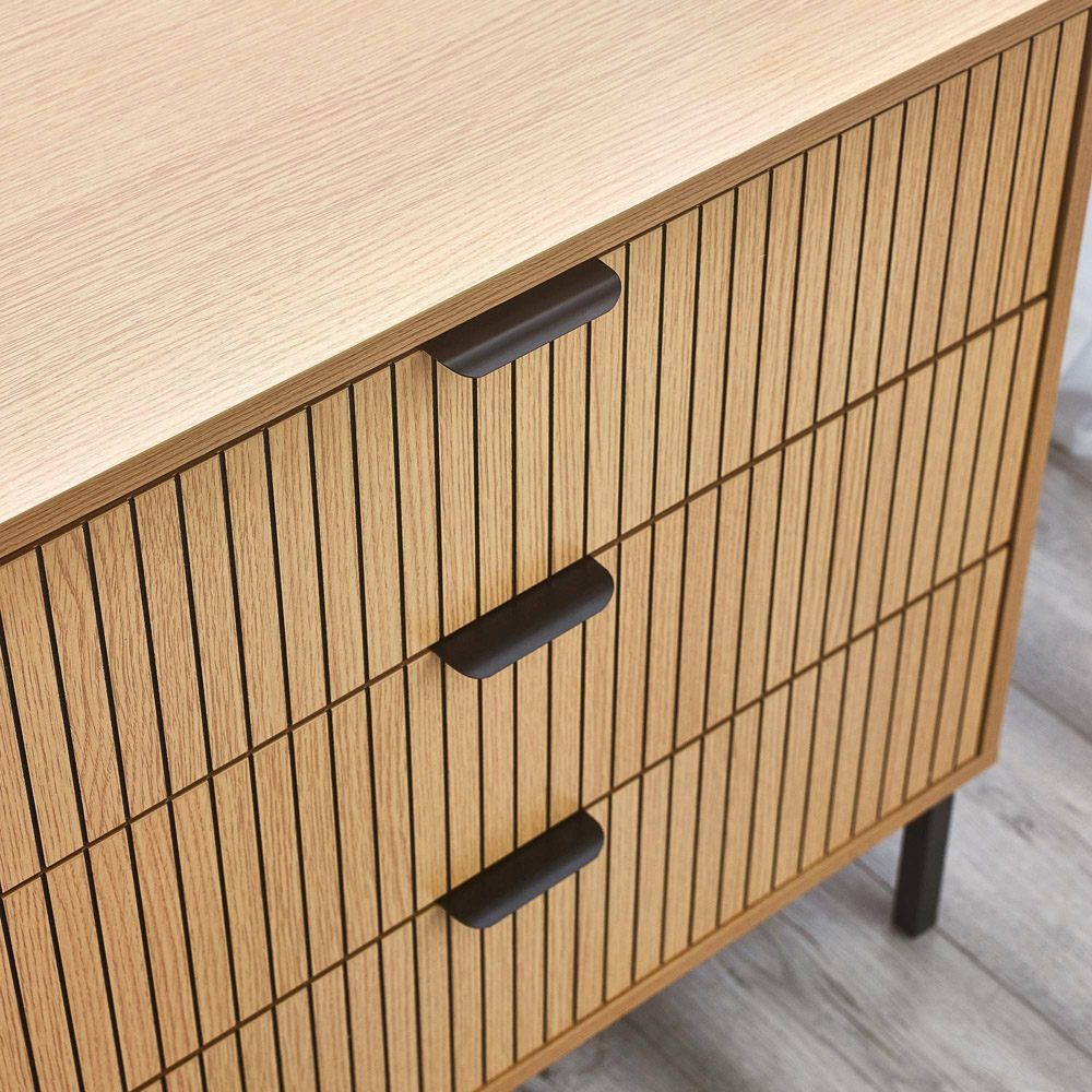 Julian Bowen Sia 3 Drawer Warm Wood Storage Chest Image 9