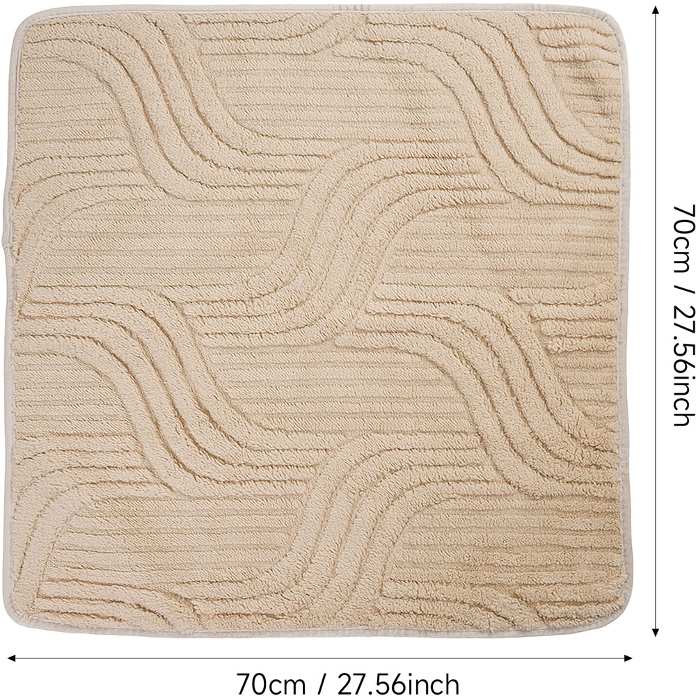 Living and Home Light Brown Minimalist Wavy Geometric Non-Slip Sofa Mat 70 x 70cm Image 8