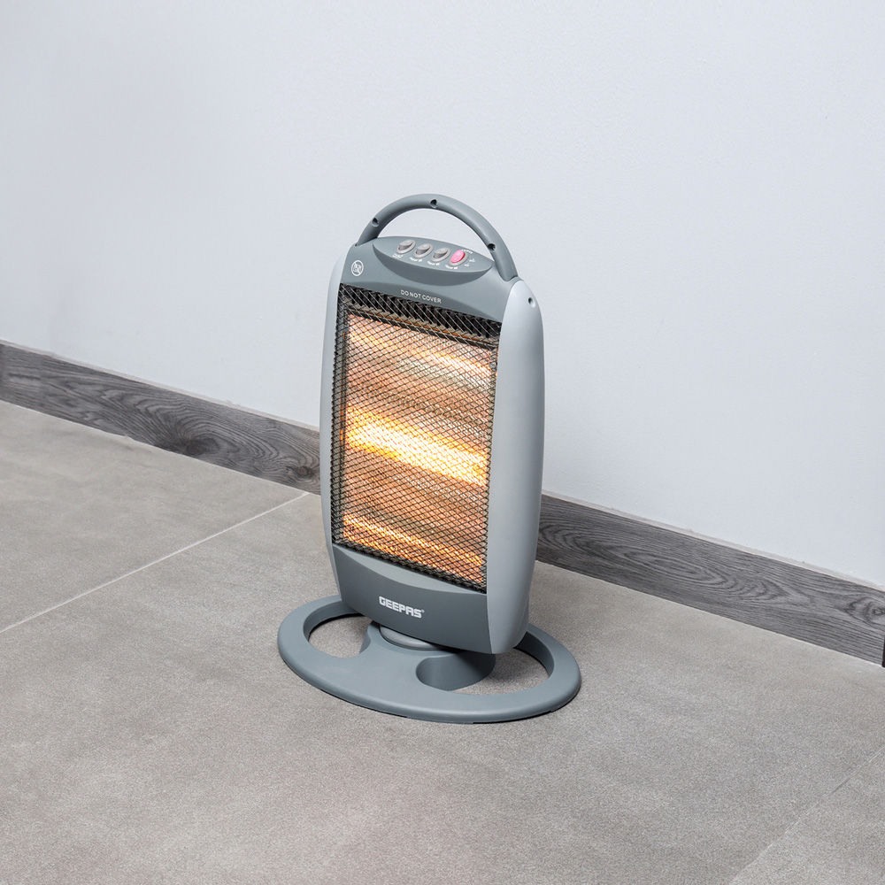 Geepas Grey Energy Efficient Halogen Heater 1200W Image 2