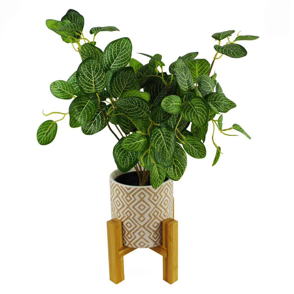 Leaf Variegated Green Pothos Artificial Plant in Plastic Pot 1.3ft Image 5