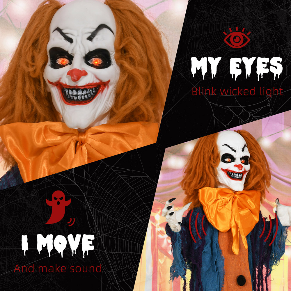 HOMCOM Circus Clown Animated Prop Outdoor Halloween Decoration Image 6
