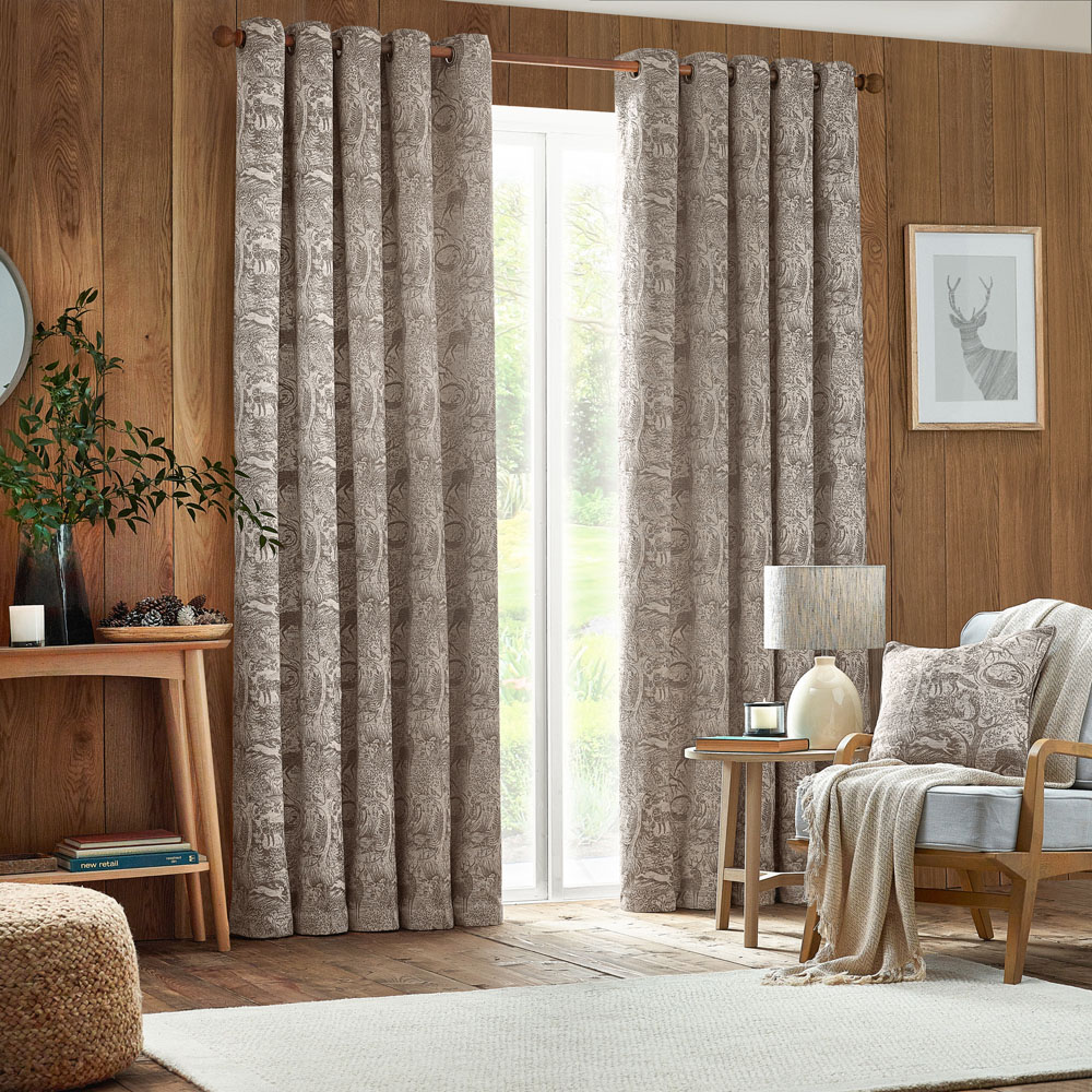 Furn Christmas Taupe Winter Woods Jacquard Chenille Cushion 50 x 50cm Image 4