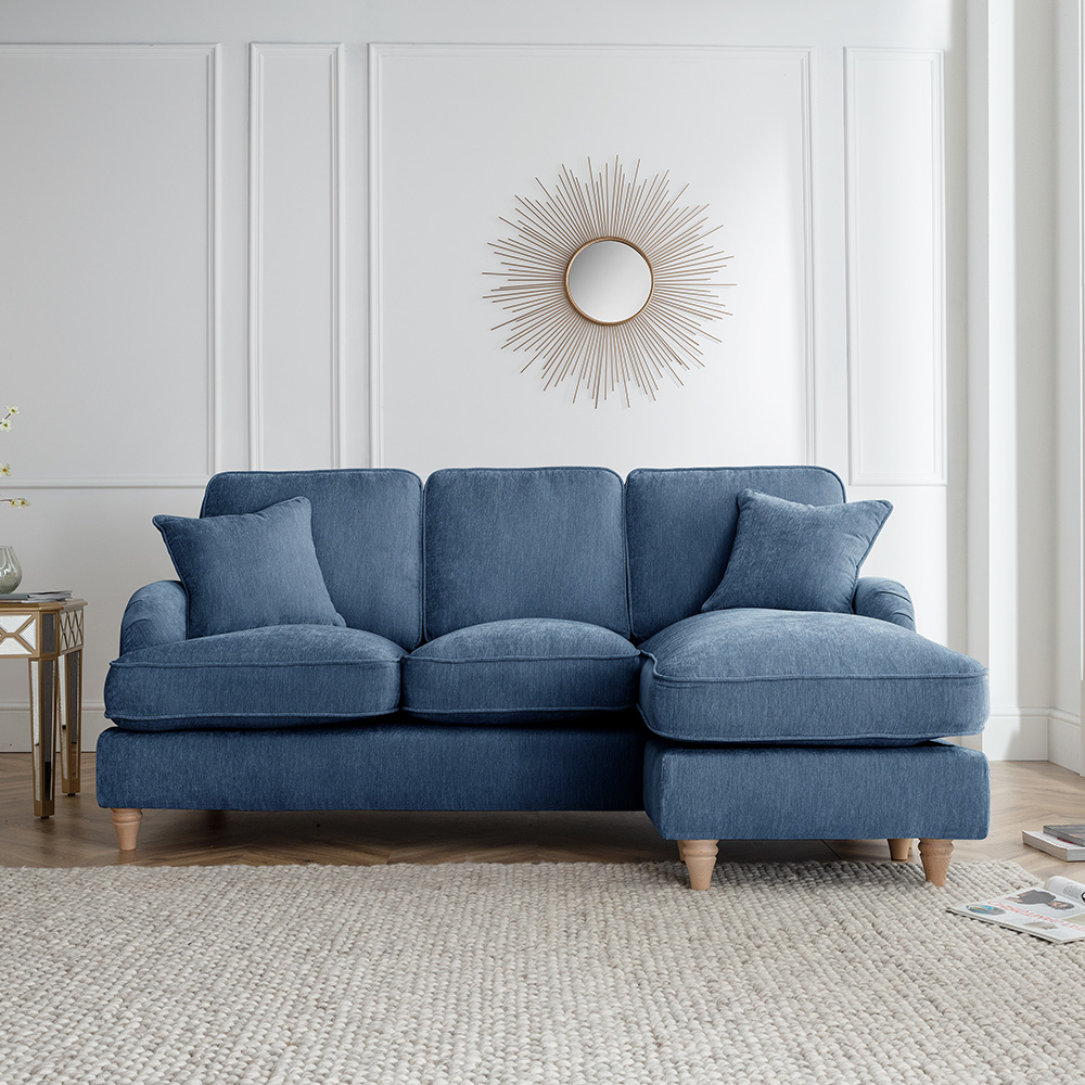 The Vienna 3 Seater Navy Right Hand Chaise Sofa Image 5