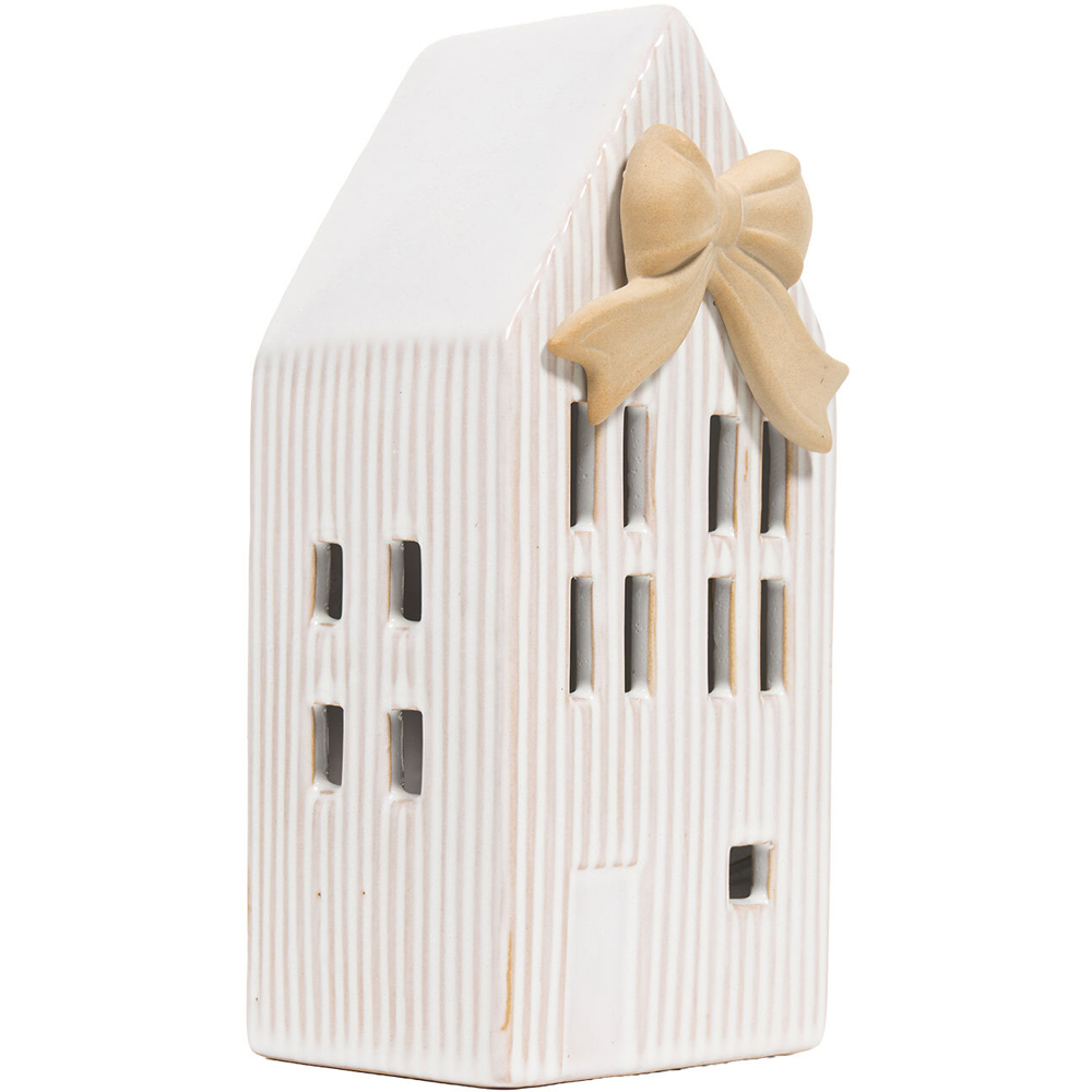 LED Ribbed Bow House Ornament Image 4