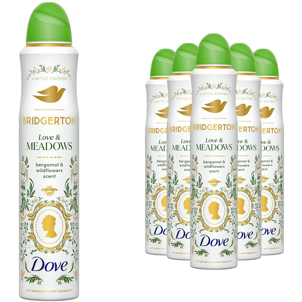Dove Limited Edition Bridgerton Love and Meadows Aerosol Deodorant Spray 200ml 6 Pack Image 1
