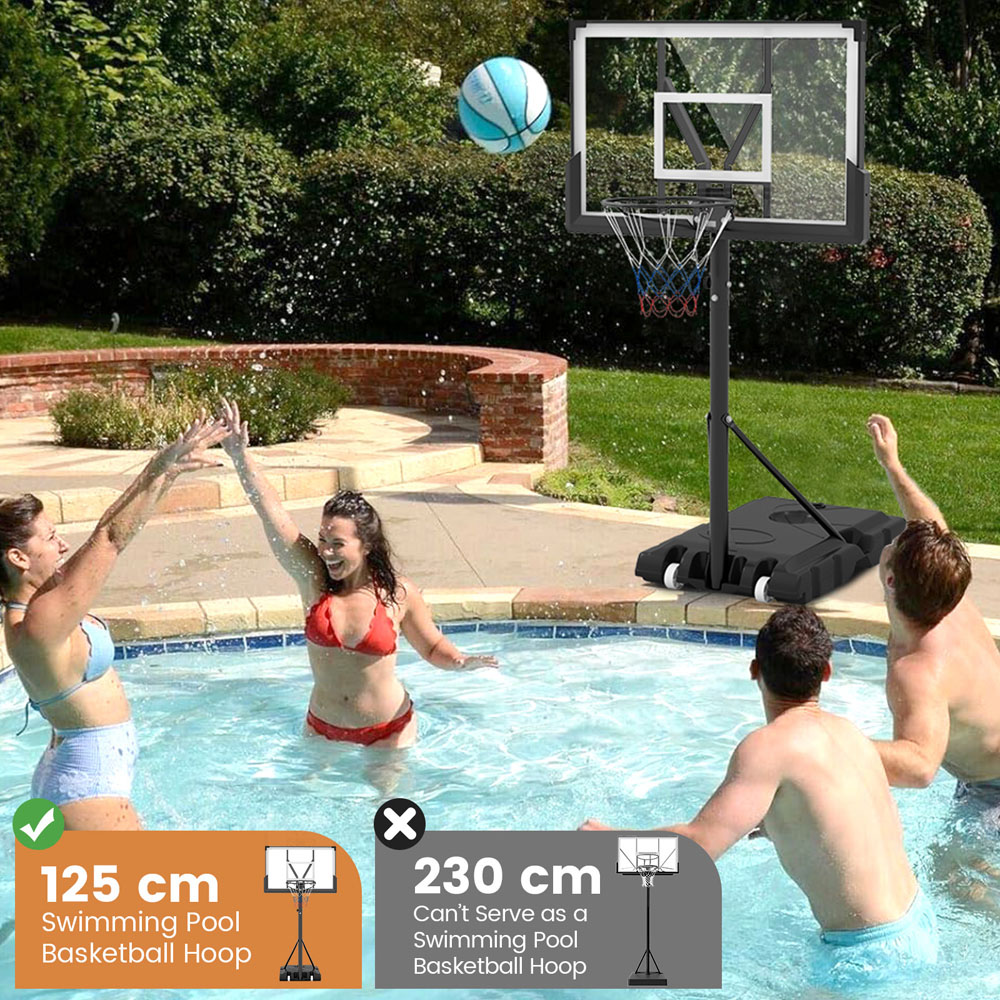 Costway Height Adjustable Basketball Hoop and Goal System with Shatterproof Backboard Image 3