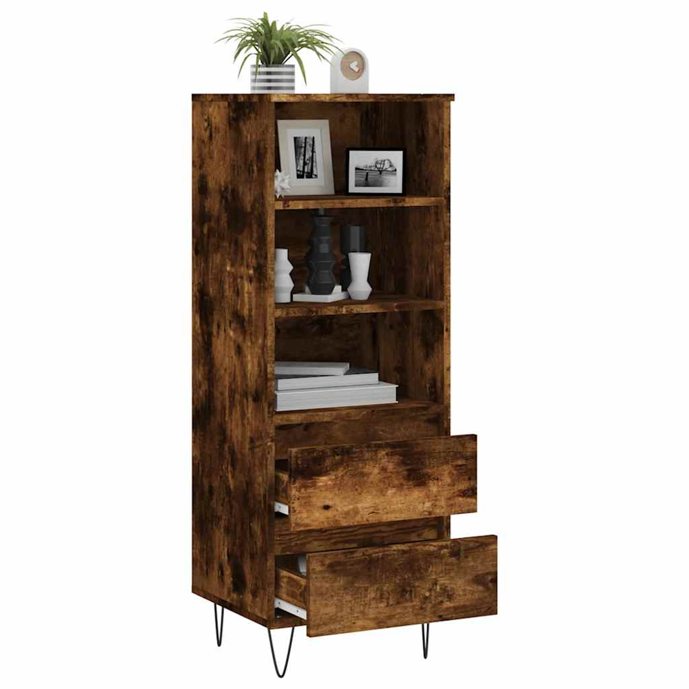 vidaXL 2 Drawer 3 Shelf Smoked Oak Highboard Image 4