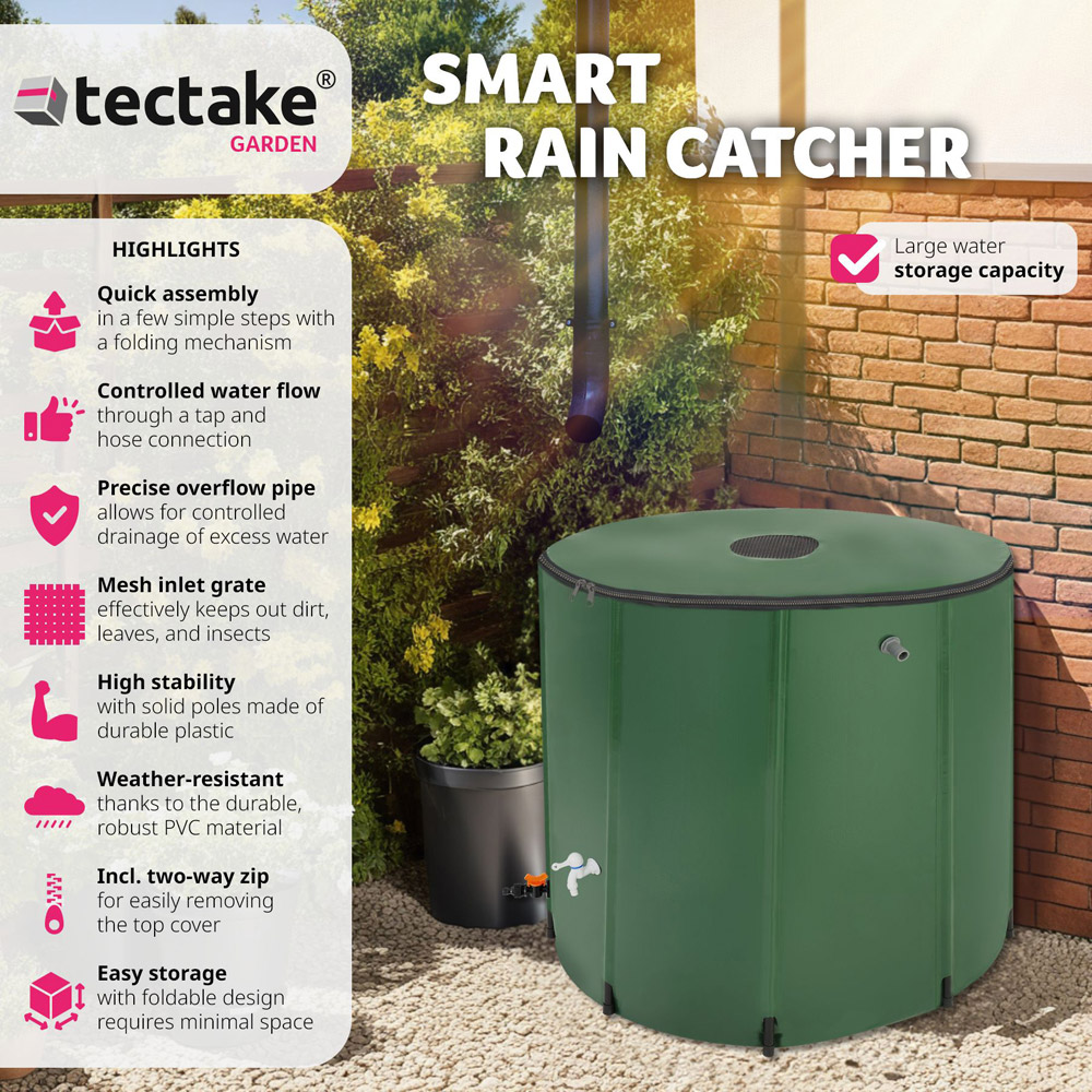 tectake 750L Green Water Butt Image 6