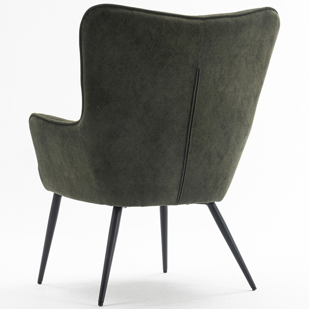 Furniture Online Vera Velvet Green Accent Chair with Footstool Image 5