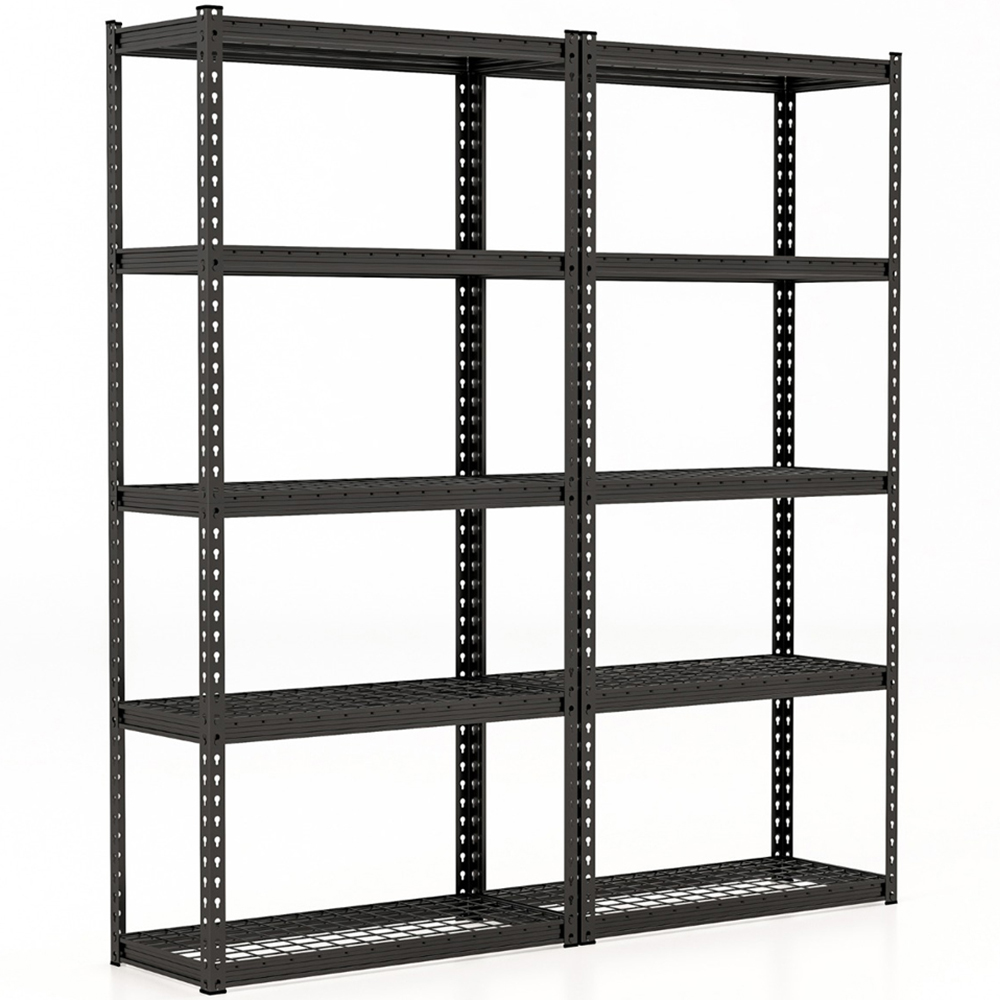 Costway 5 Shelf Black Heavy Duty Wire Shelving Unit Image 3