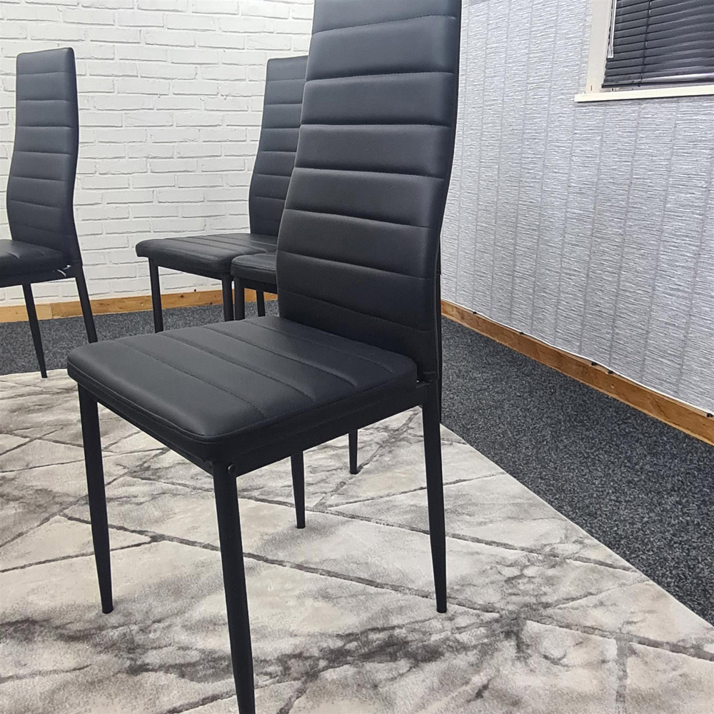 Kosy Koala 4 Seater Rustic Wooden Dining Set Black Image 3