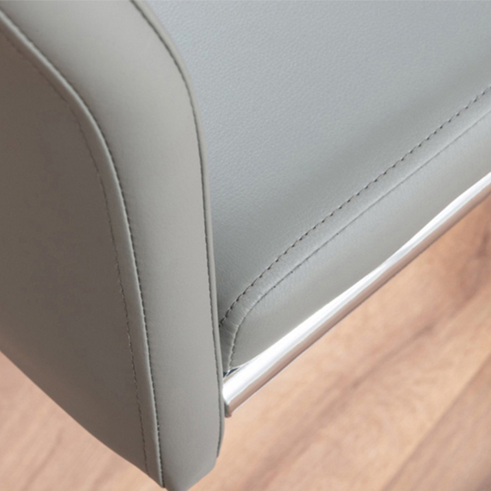 Furniturebox Lucia Fortana 6 Seater Dining Set White Gloss Elephant Grey and Chrome Image 6