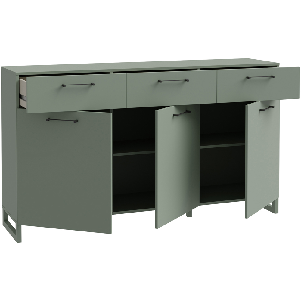 Florence Sali 3 Door 3 Drawer Sage Green Sideboard Image 4
