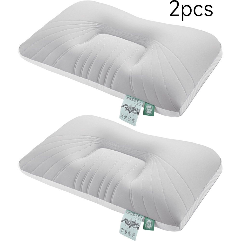 Living and Home Grey Quilted Cooling Supportive Pillow Insert 74 x 48cm 2 Pack Image 4
