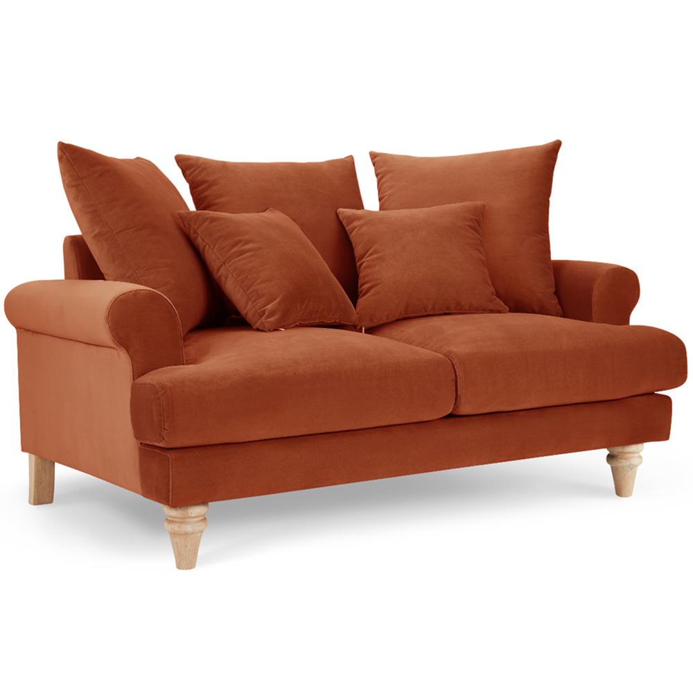 Home Detail Churchill 2 Seater Burnt Orange Velvet Sofa Image 2