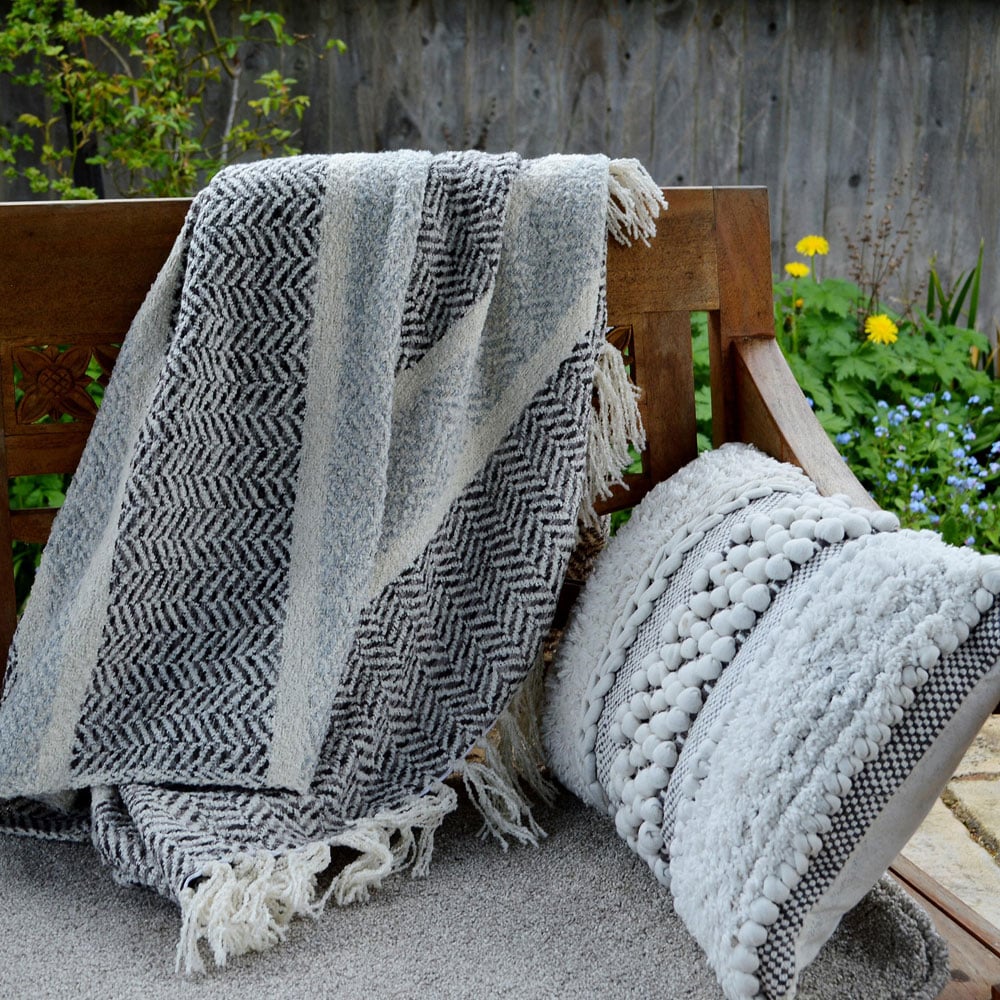 Allure Home Fashions Herringbone Grey Throw Blanket 125 x 150cm Image 4