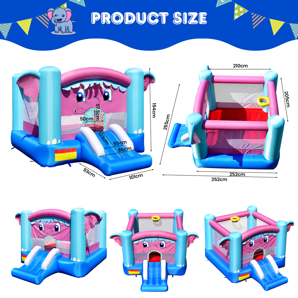 Costway 3 in 1 Kids Inflatable Bounce House with Slides and Basketball Rim Image 9
