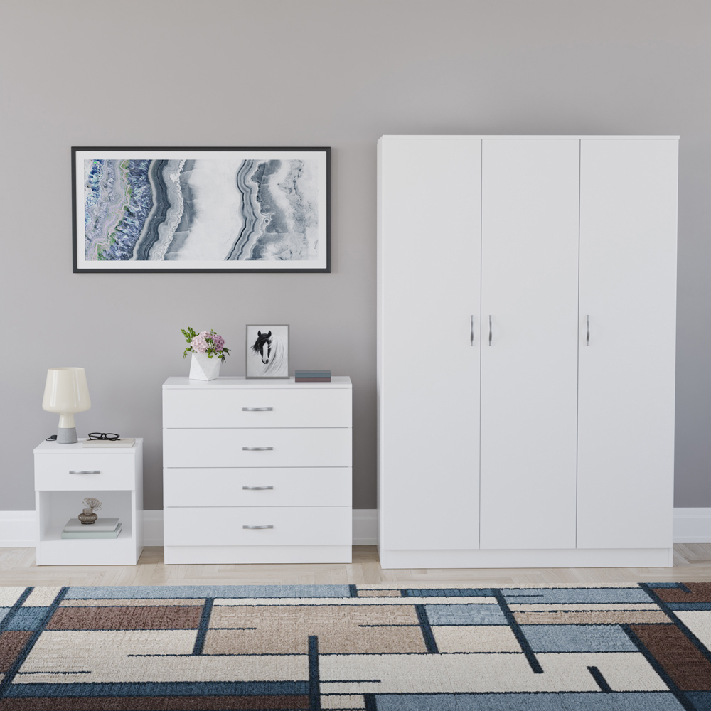 VIDA DESIGNS Riano White 3 Piece Bedroom Furniture Set Image 2