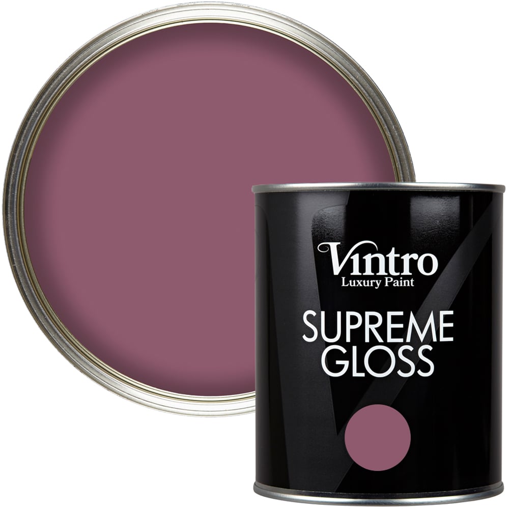 Vintro Paint Walls and Ceilings Old Mauve Gloss Paint 1L Image 1