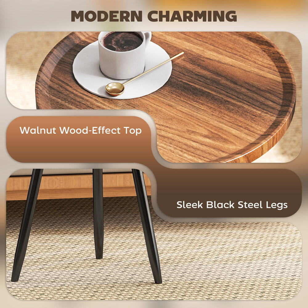 HOMCOM Chestnut Wood Effect Side Table Image 8