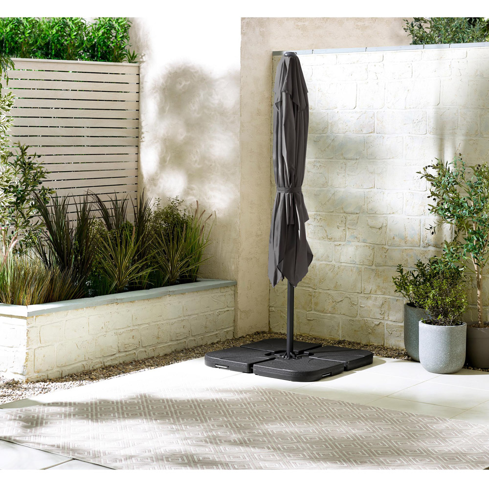 Furniturebox Gretna Grey Square Outdoor Cantilever Parasol and Base Image 6