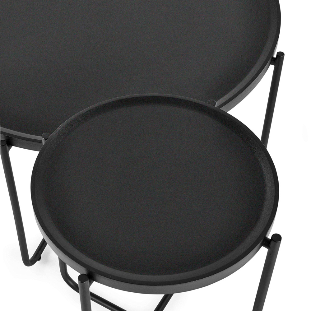 Julian Bowen Sagrada Black Round Coffee and Lamp Table Set Image 5
